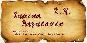 Kupina Mazulović vizit kartica